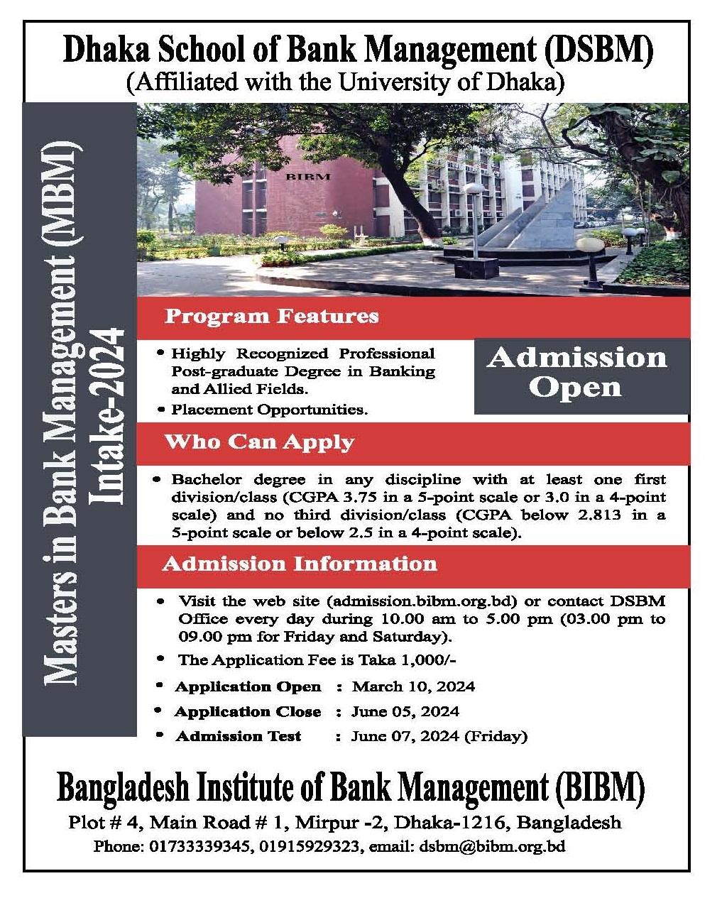 BIBM Online Admission System